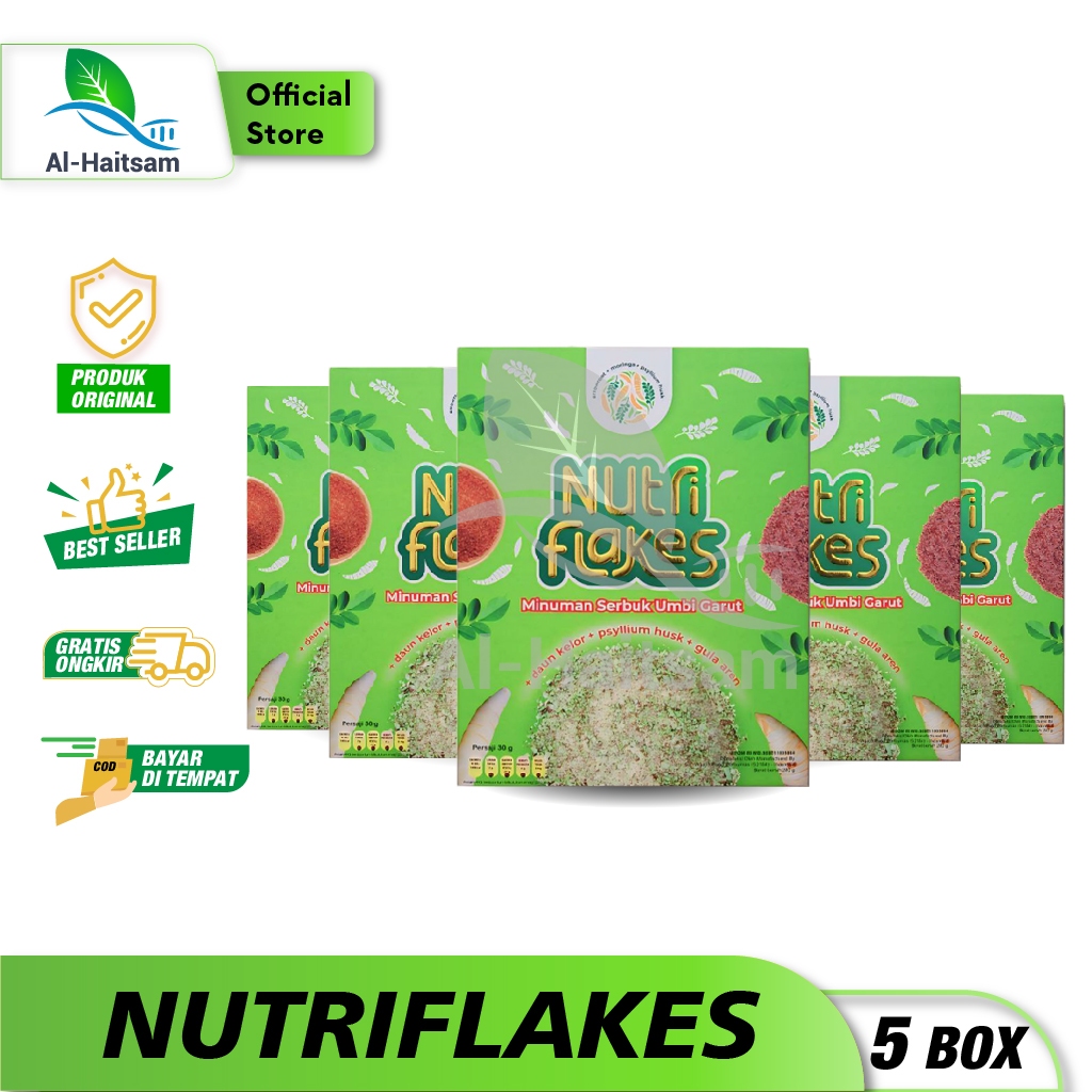 

Nutriflakes Original Sereal Umbi Garut Atasi Asam Lambung Maag dan Gerd 5 Box