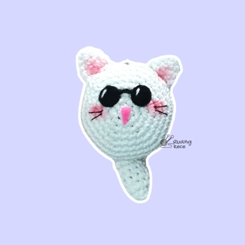 Gantungan Kunci Rajut Amigurumi Gojo Cat- Gojo Satoru doll