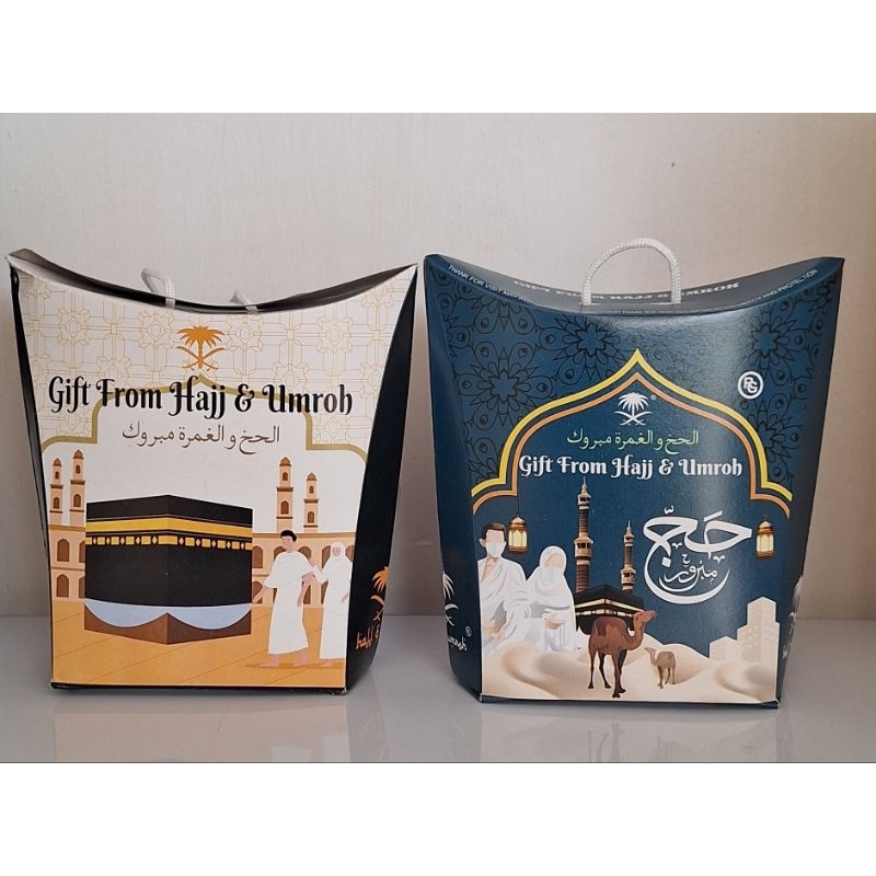 

KOTAK KEMASAN Jinjing Oleh-Oleh Haji dan Umroh isi 25pcs