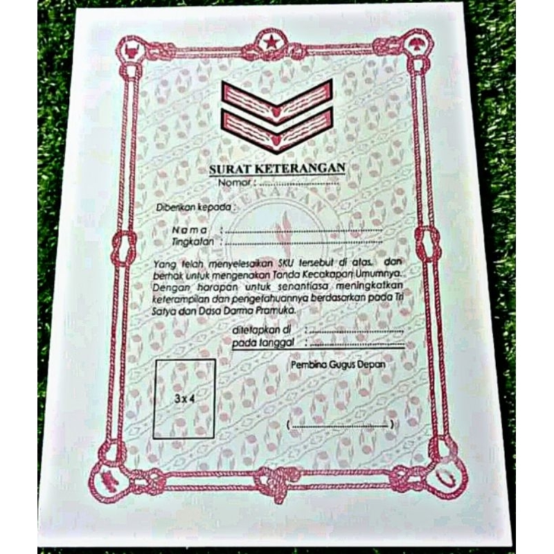 

Sertifikat Pramuka Penggalang Rakit//Piagam Pramuka Rakit