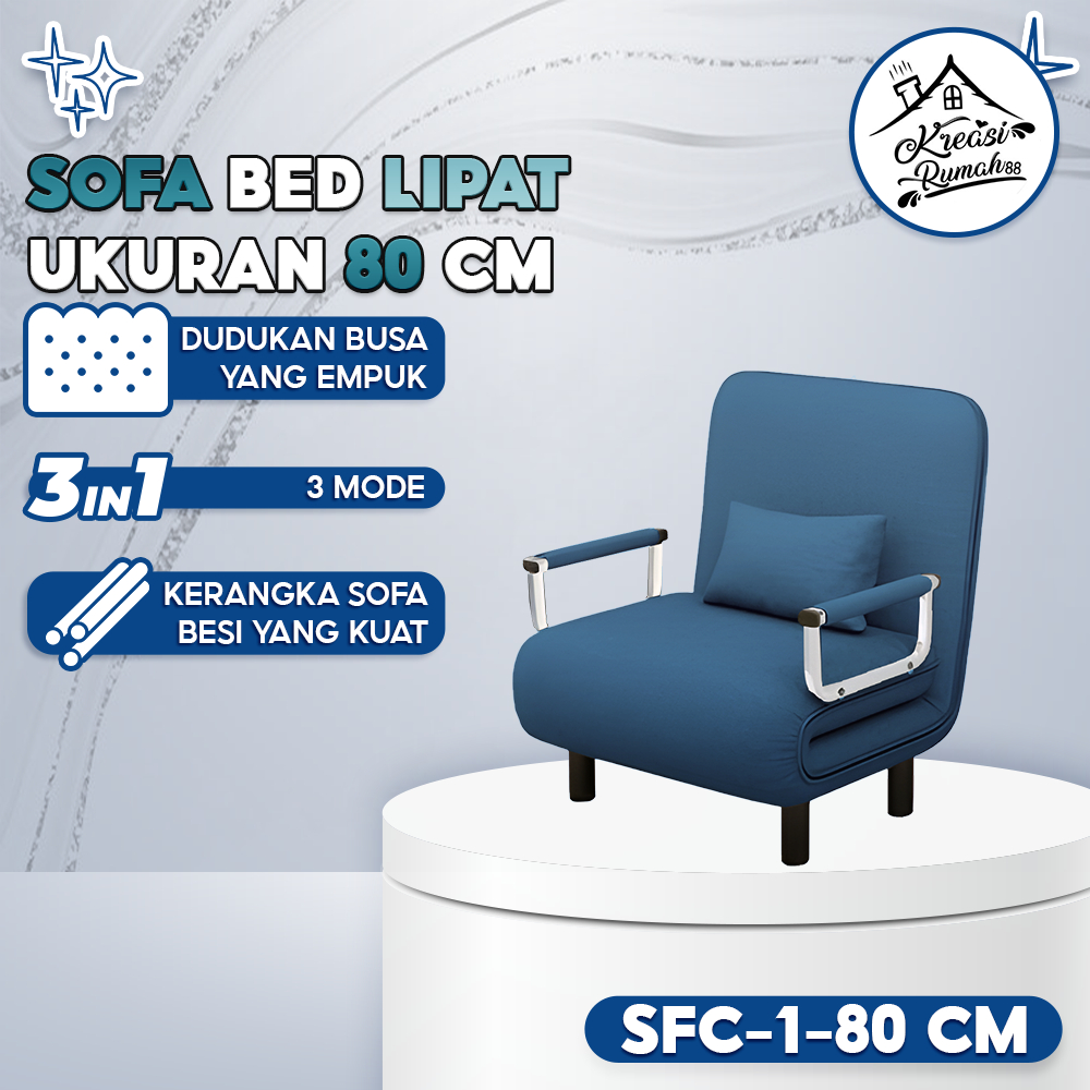 Sofa Lipat Minimalis Size 80CM Sofa Bed Lipat Sofa Malas Lipat Multifungsi