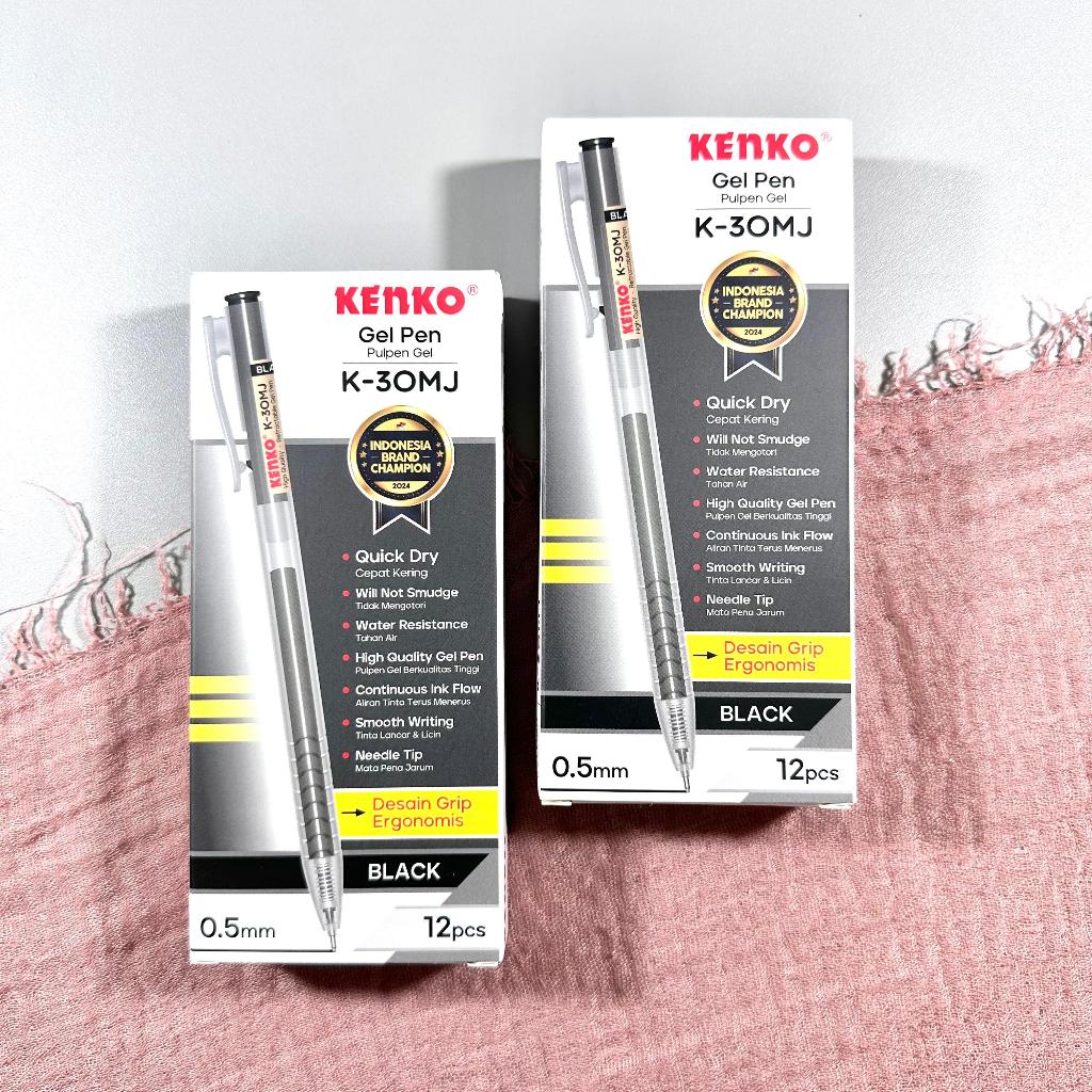 

(PAK) Pulpen Gel Kenko K-30 MJ Hitam / Kenko Gel Pen K-30 0.5mm / Bolpoin Kenko