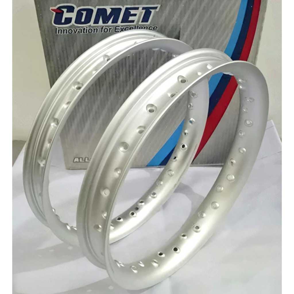 Velg Comet U Shape 120 , 140 , 160 , 185 x 17 Titan / Grey,  Silver dan Hitam / Rim COMET Setengah L