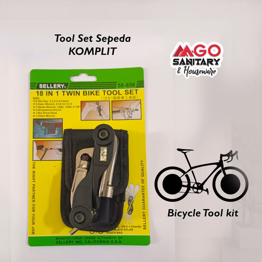 SELLERY KUNCI PERLENGKAPAN SEPEDA / TOOL SET SEPEDA / BIKE TOOL SET / BICYCLE TOOL SET