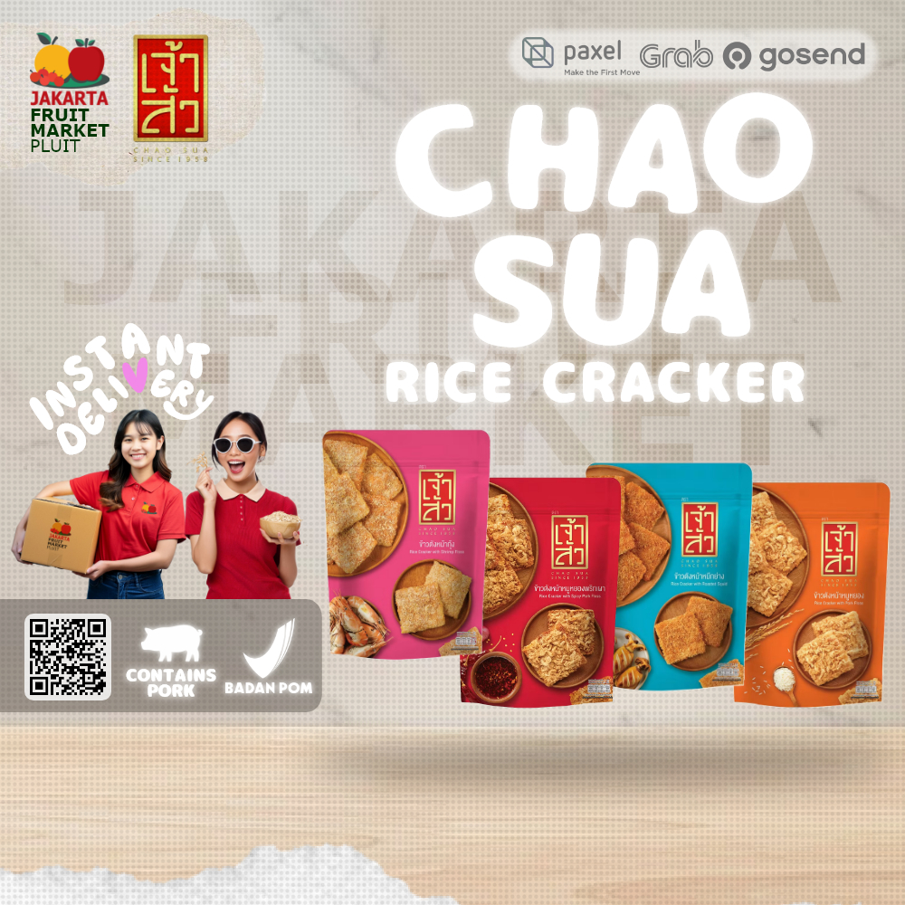 

CHAO SUA rice cracker crispy pork cemilan keripik import thailand
