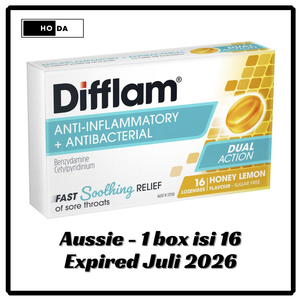 

Sugar Free Lozenges Difflam Dual Action Honey Lemon Aussie 16s