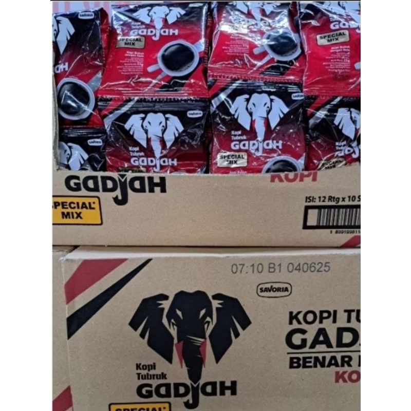 

Kopi Tubruk Gadjah Special Mix 1 Dus isi 120 pcs @23g