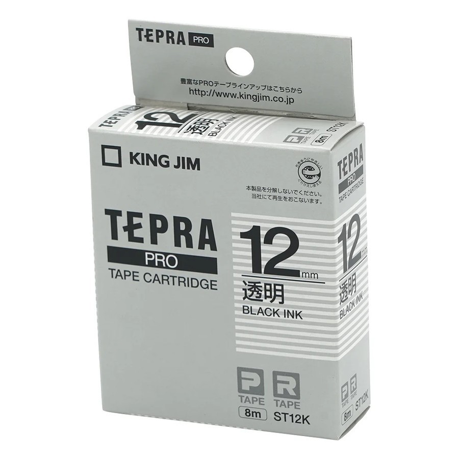 

King Jim ST12K Tepra Label Printer Cartridge (For Tepra PRO) 12mm, Clear