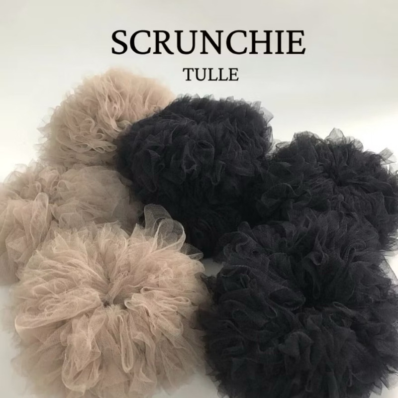 Cepol Hijab Volume Scrunchie  Tile Tulle Medium Ikat Rambut Kuncir Tille Ringan