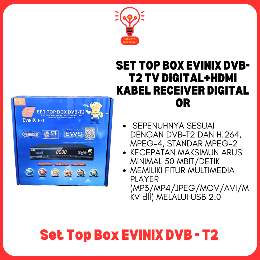 SET TOP BOX EVINIX DVB-T2 TV DIGITAL DAN SET TOP BOX ADVANCE