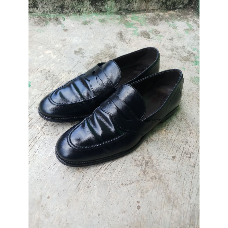 Sepatu massimo dutti second | massimo dutti penny loafer leather shoes | sepatu slip on kulit pria f