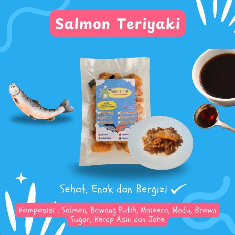 

PippoFoods - Salmon teriyaki - Kidsmeal, mpasi, lauk anak, bekal anak, siap saji, non msg