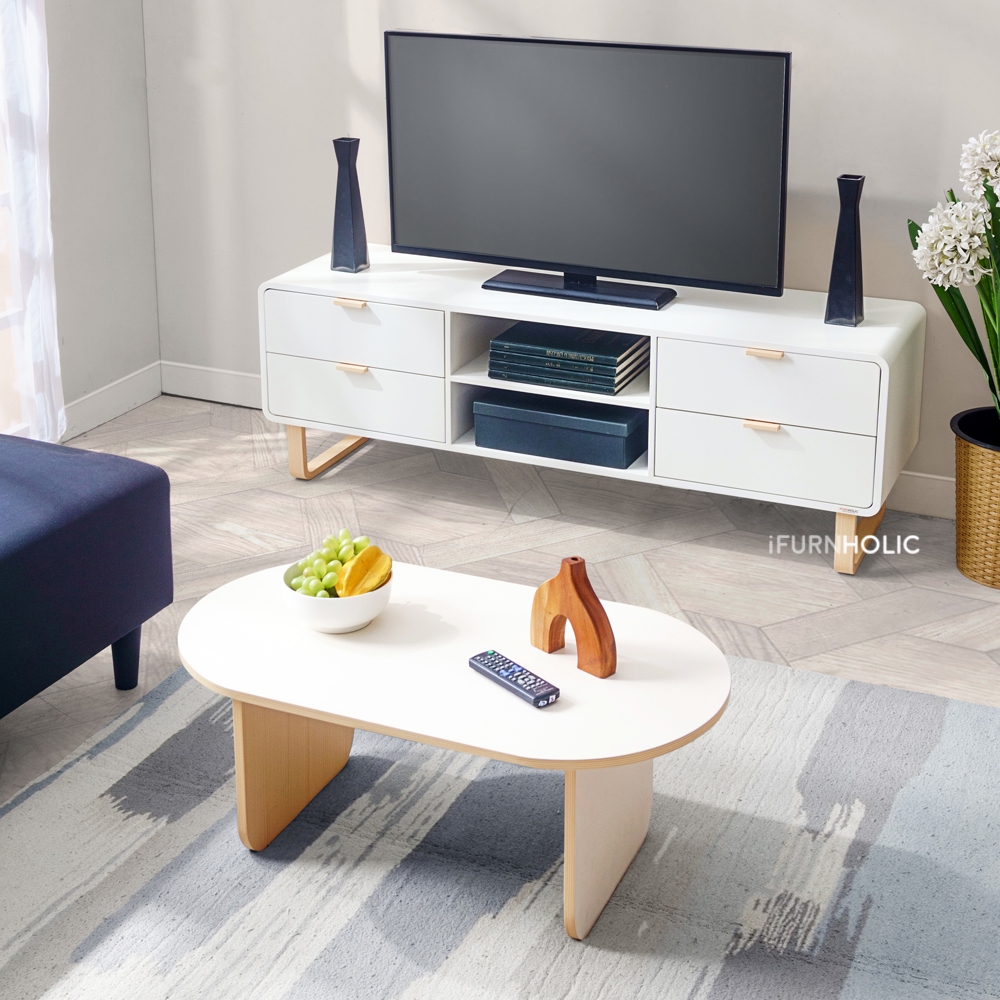 IFURNHOLIC Morgan TV Cabinet 140 | Meja TV Minimalis Modern | Lemari TV Kayu | Buffet Rak TV