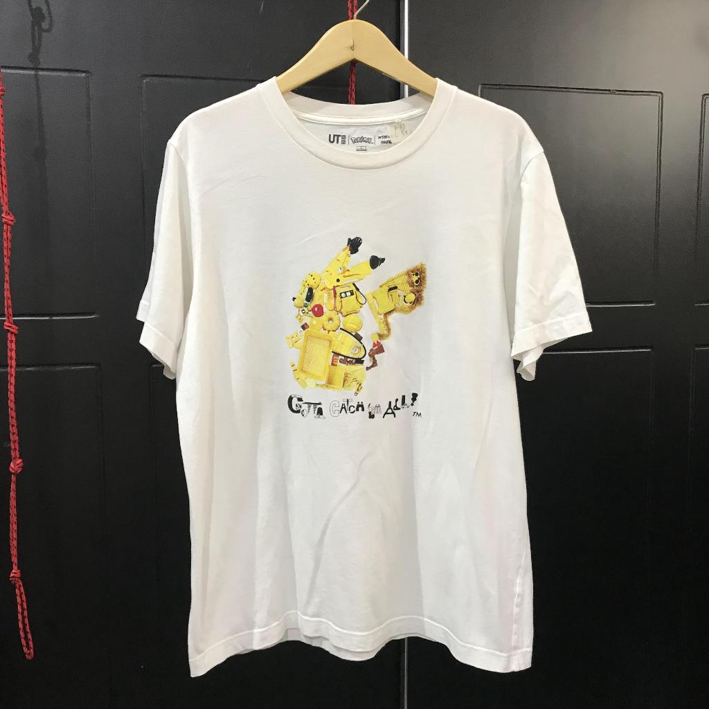 kaos uniqlo L putih pokemon