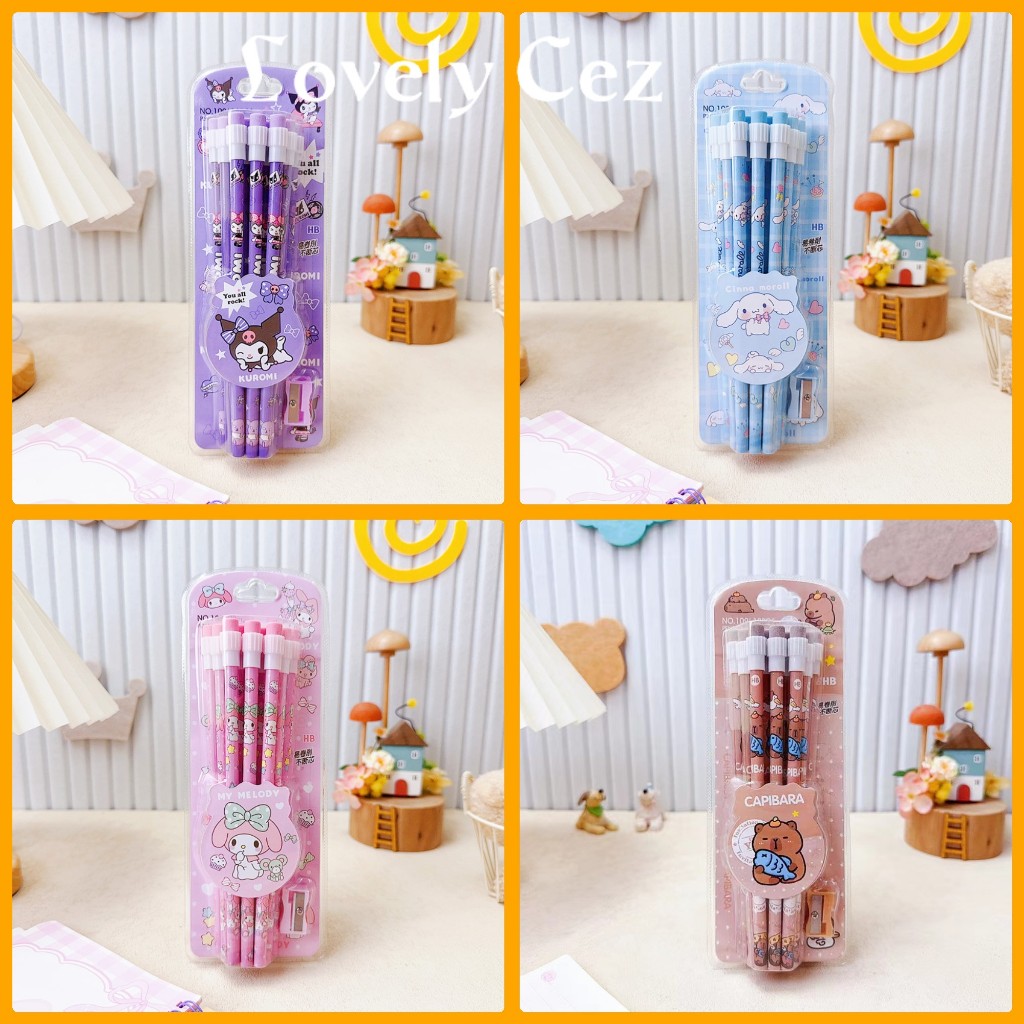 

Pensil HB isi 12pcs Karakter Morol, Kuromi, Capybara, Melody