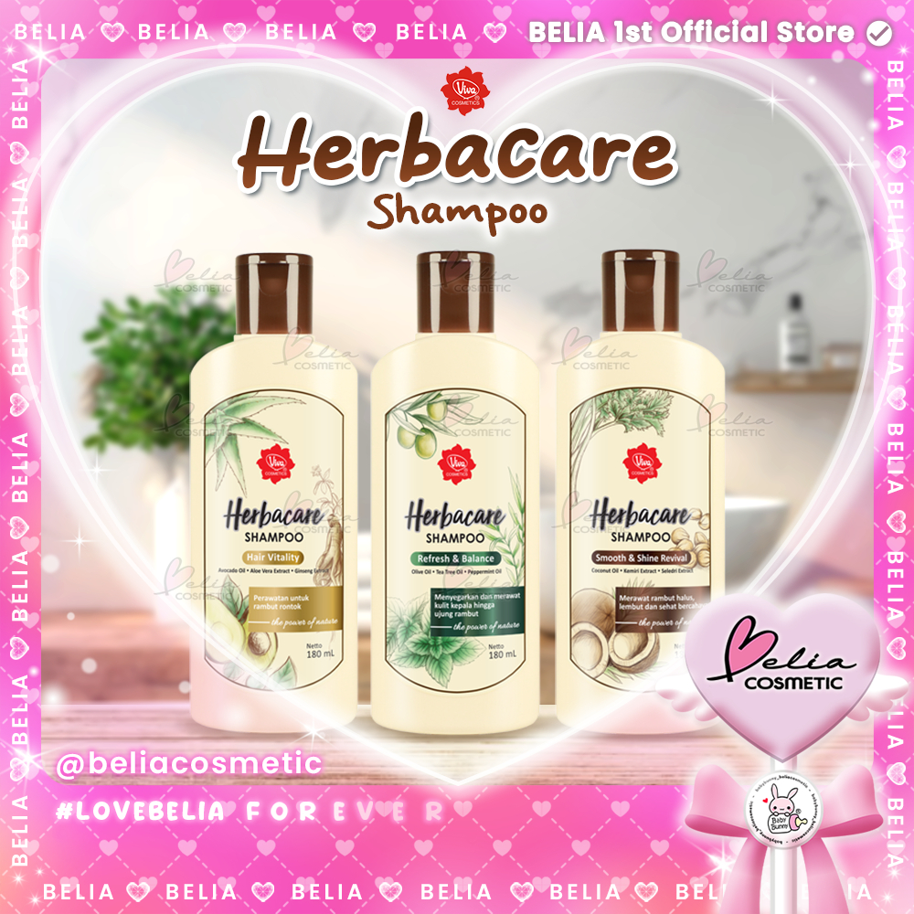 ❤ BELIA ❤ Viva Herbacare Shampoo 180ml | Hair Vitality | Refresh & Balance | Smooth & Shine Revival