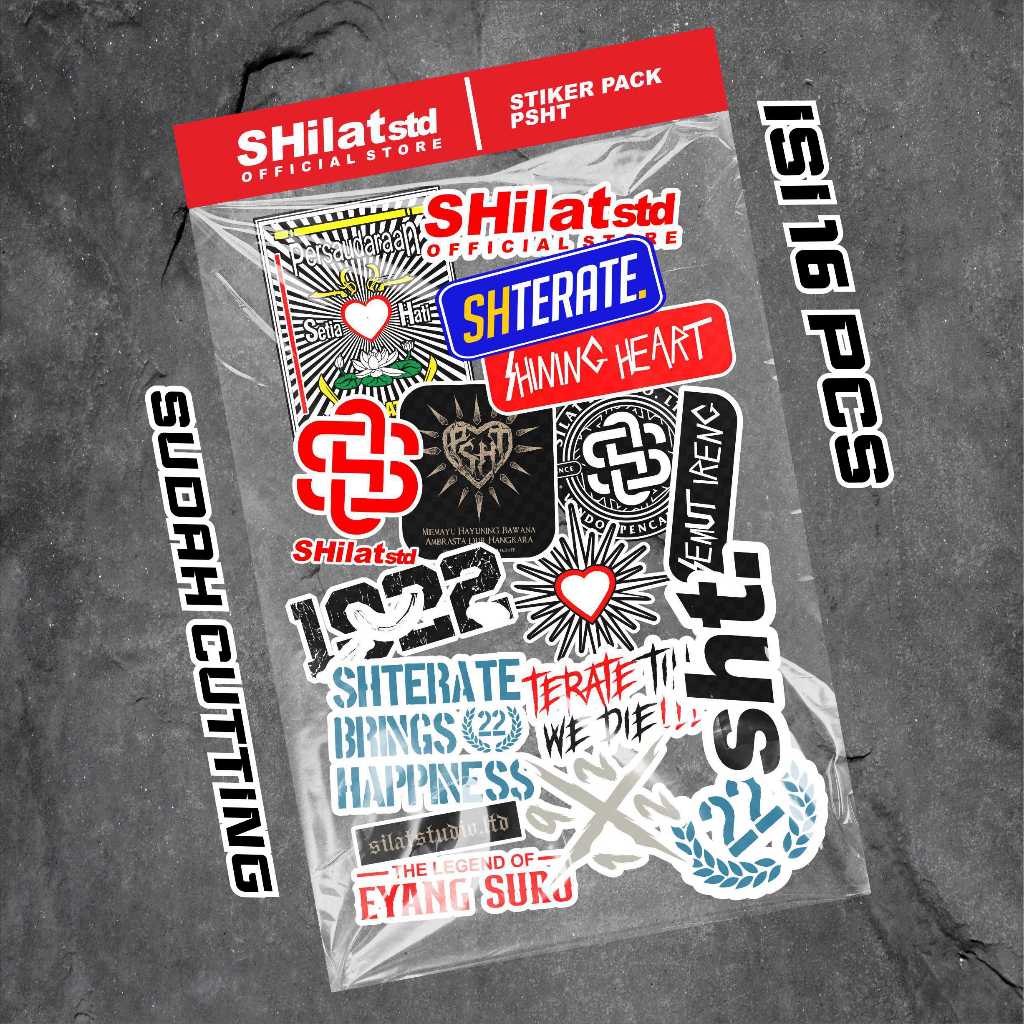 

stiker pack PSHT vinil hologram stiker sh terate cutting premium stiker tahan air (isi 16 pcs)