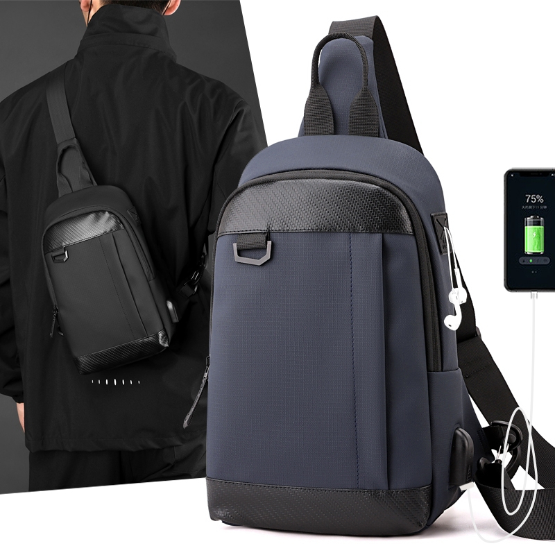 Highland Tas Selempang Pria Waitsbag Tas Bahu Cowok Original Tas Slingbag Tas Kerja Anti Air TS511