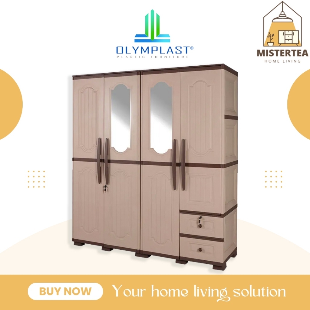 [PROMO] OLYMPLAST LEMARI BAJU / PAKAIAN / KABINET BAJU OTC W 4P / OTC WOOD 4 PINTU (4 PINTU)
