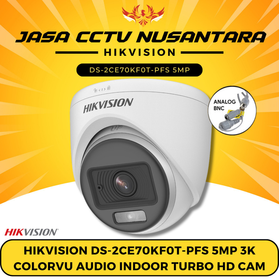 DS-2CE70KF0T-PFS Hik vision Kamera CCTV 5MP ColorVu Indoor Audio