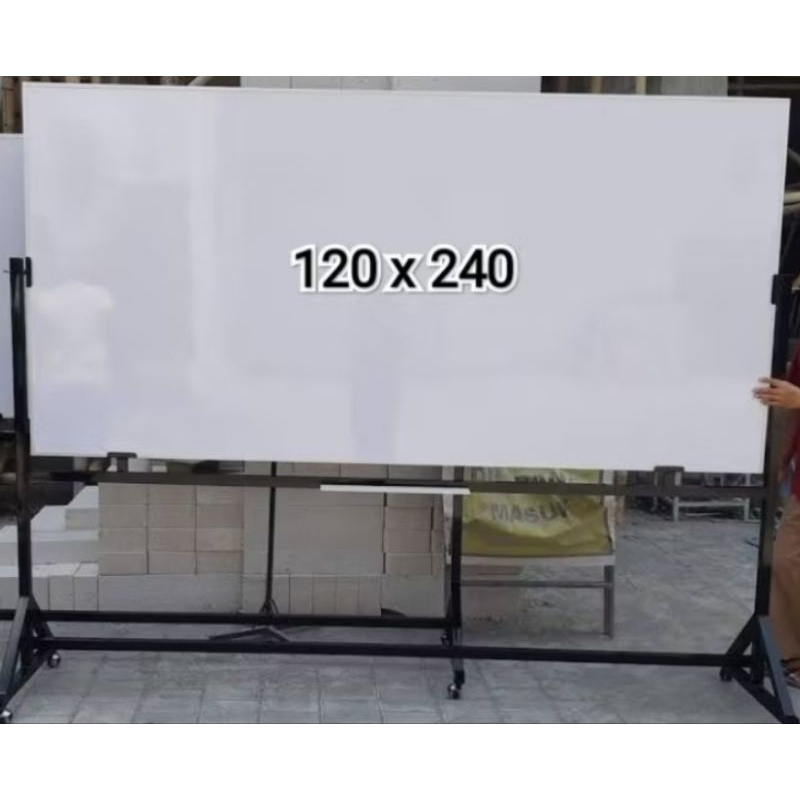 

Papan tulis whiteboard / whiteboard standing magnet double face sensa 120 x 240 cm