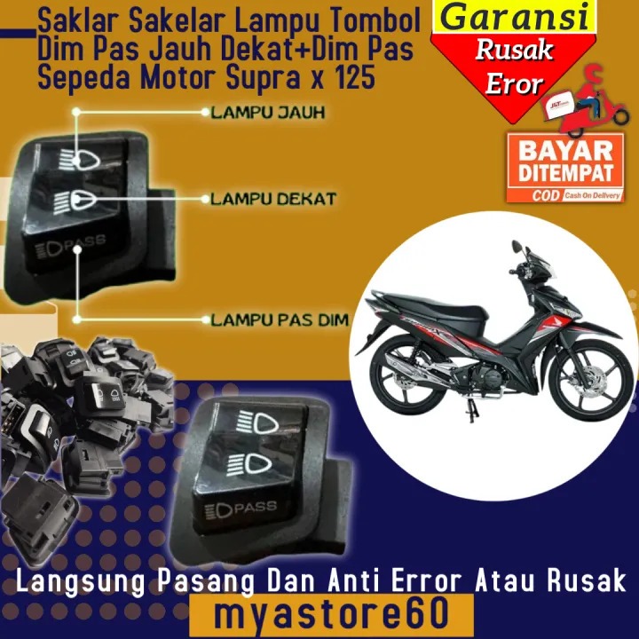 Saklar Sakelar Lampu Pas dim Beam 3 Fitur Jauh Dekat Dim Beam High Low Dim 4 Pin Sepeda Motor Honda 