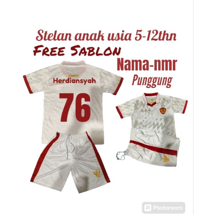 Best Feedback FREE SABLON NAMANMRStelan kaos Baju bola Kaos Timnas Usia 512thn