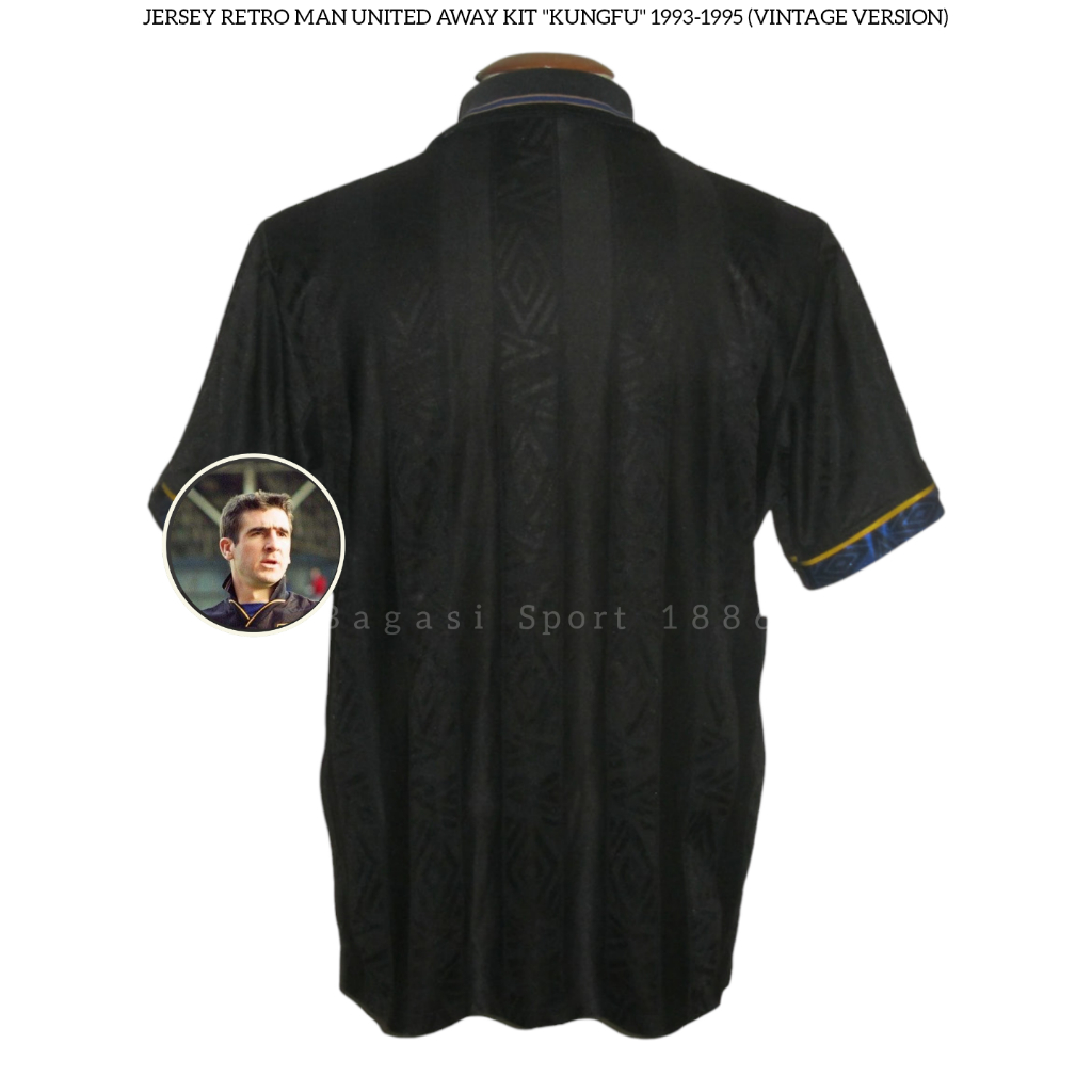 Jersey Bola Baju Man Unaited Retro Lawas Away Kit Tandang Hitam 1993 eMU 1994 1995 Emyu Old Shirt Ku