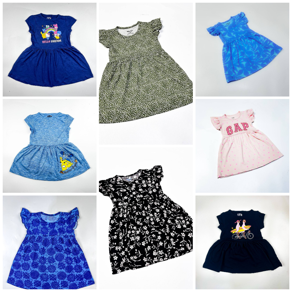 Mini Dress Import Anak Perempuan Usia 1 2 3 8 10 12 Tahun / Dress Anak Perempuan /Daster Anak Import