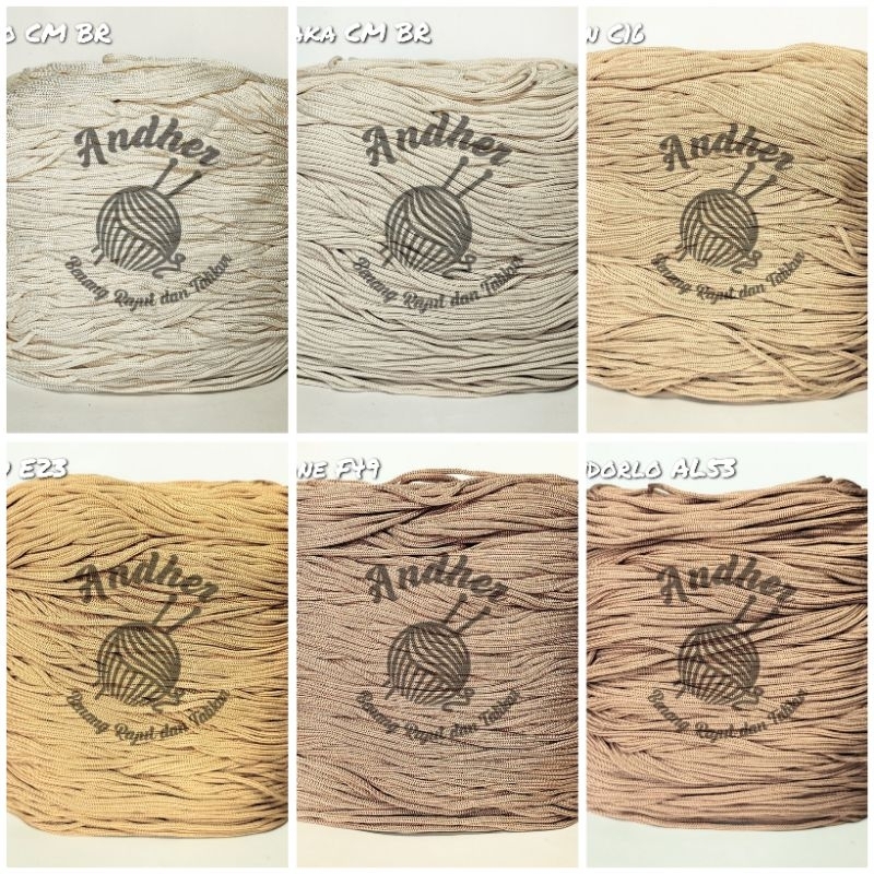 Tali kur warna talikur 3mm CREAM bahan Polyester 250 gram, 500 gram, 1000 gram/1 kg