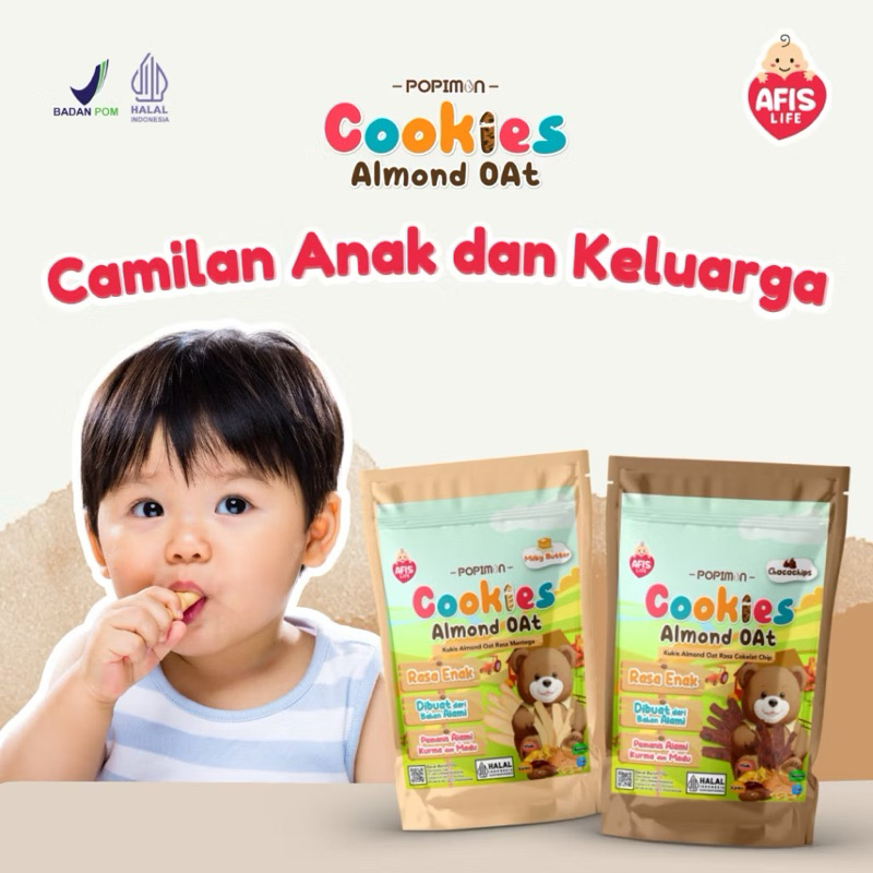 

Afis Popimon Cookies / Almond Oat / Kemasan 50gr / Chocochips Milky Butter