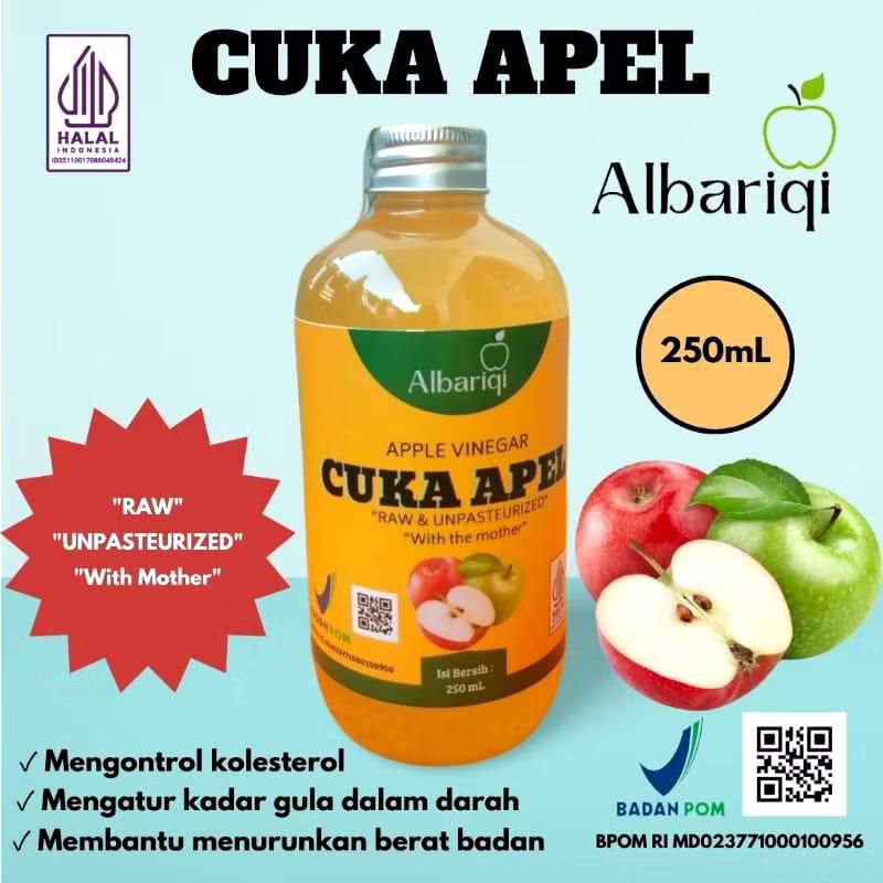 

CUKA APEL KOTA BATU ORIGINAL PREMIUM ALBARIQI 250 ML / APPLE VINEGAR
