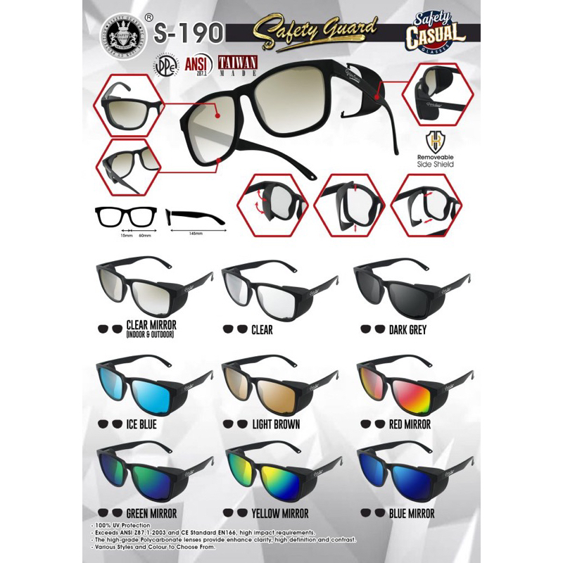 kacamata safety guard s190 sunglasses original safety and style