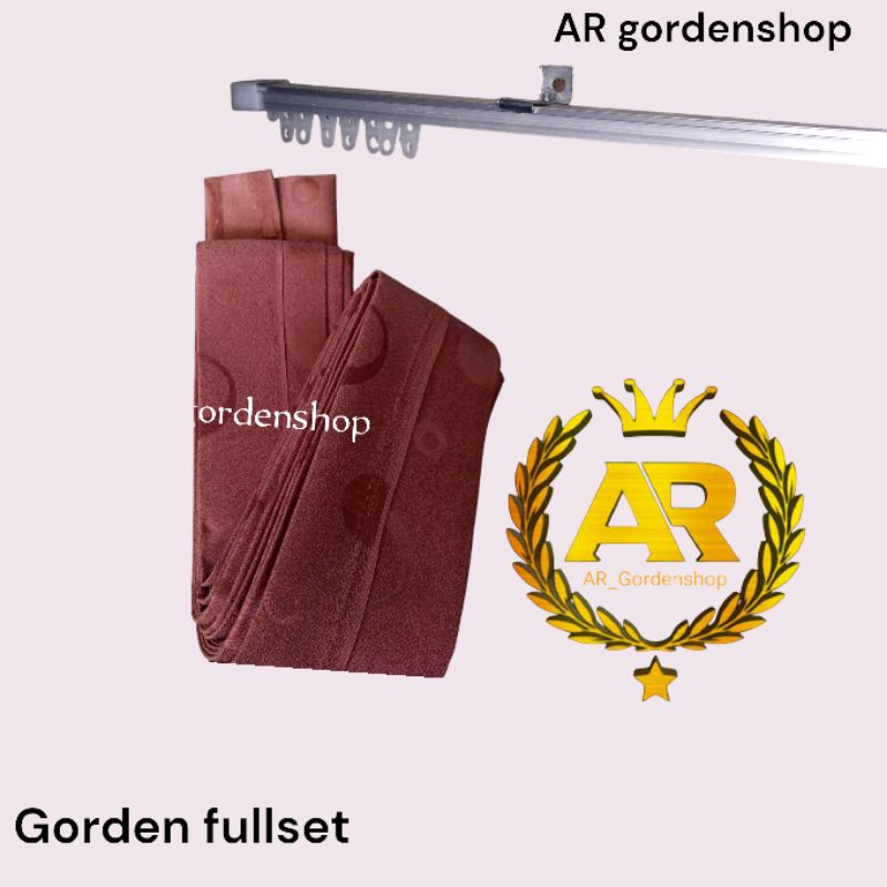 gorden 1 satu set lengkap gorden 1 paket sama besi gorden polkadot nikita murah 1 set | gorden pintu