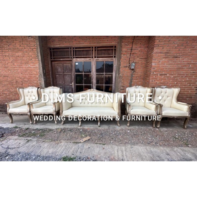kursi pengantin winchair jati / sofa pelaminan winchair jati terbaru / set sofa pelaminan wingschair