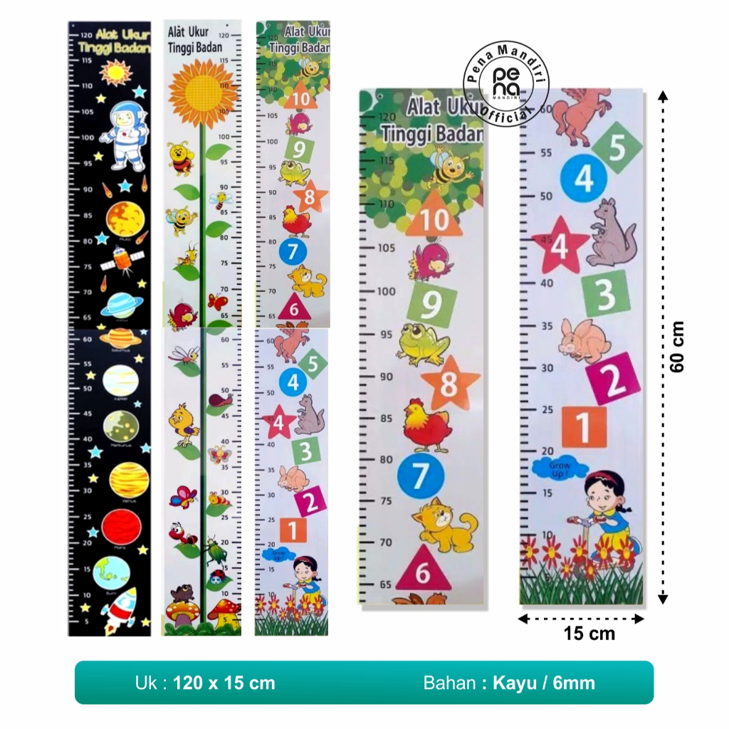 Alat Ukur Tinggi Badan Anak-anak Karakter Lucu