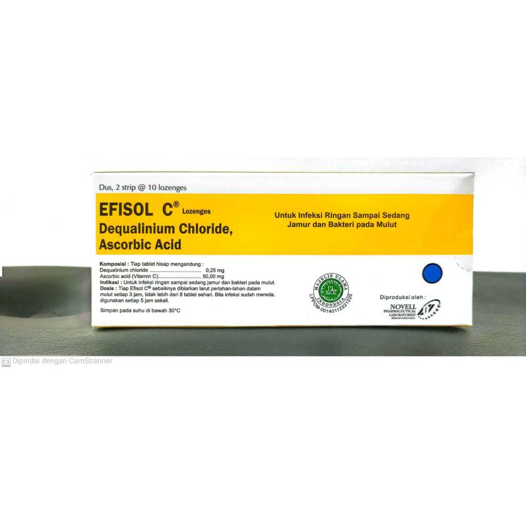 Efisol tab / efisol 20 tab / tablet hisab /obat sakit tenggorokan/ meredakan sariawan