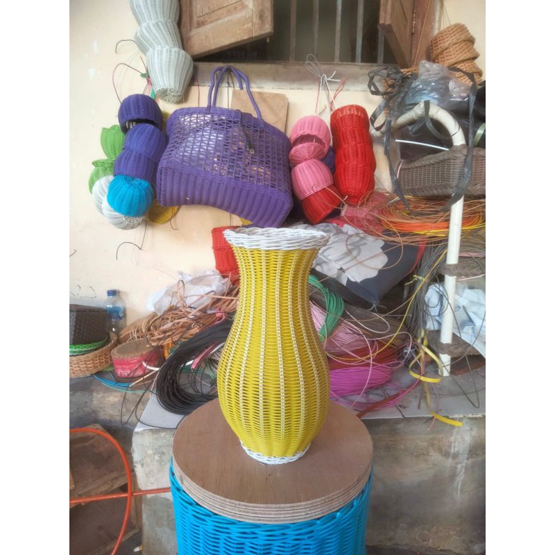 guci rotan sintetis /vas bunga rotan sintetis TERMURAH