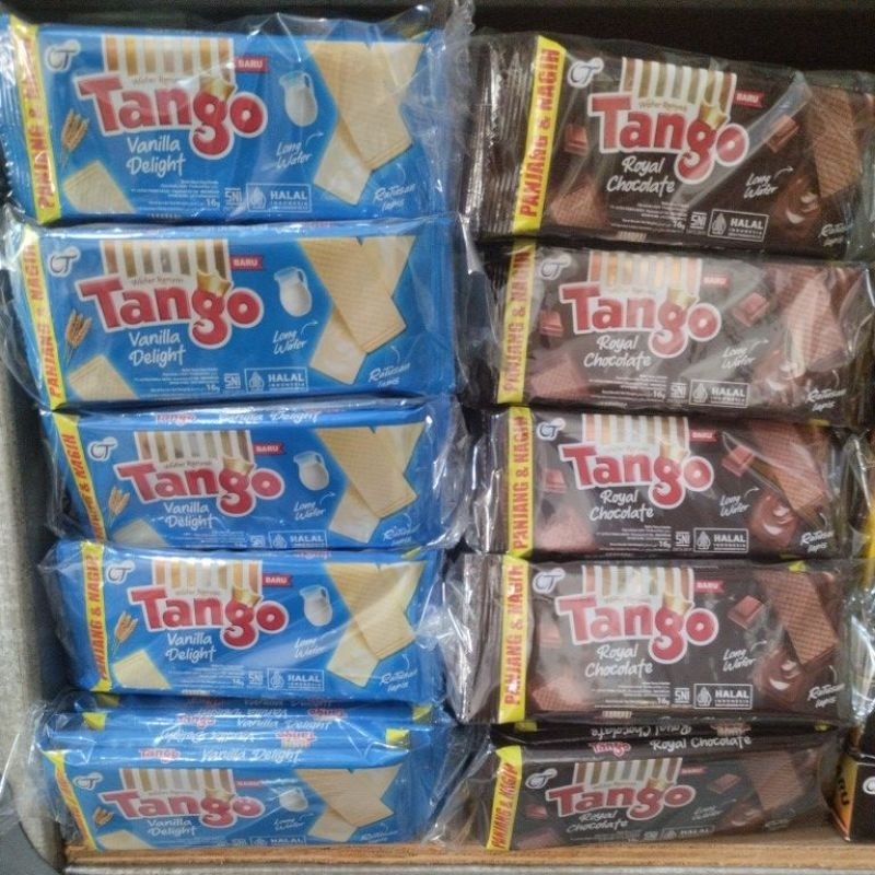 

tango coklat vanila eceran 1000 wafer renyah long wafer ratusan lapis 1pk isi 10pcs 16gr