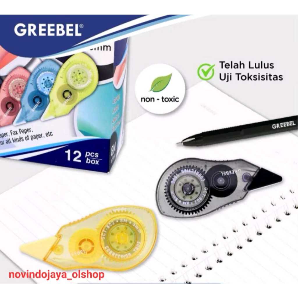 

CORRECTION TAPE TIP EX KERTAS TIP EX ROLL GREEBEL GCT-802 8 METER TERMURAH