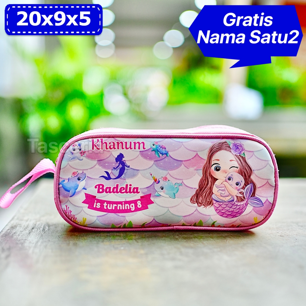 

Kotak Pensil Custom souvenir ultah anak Mermaid