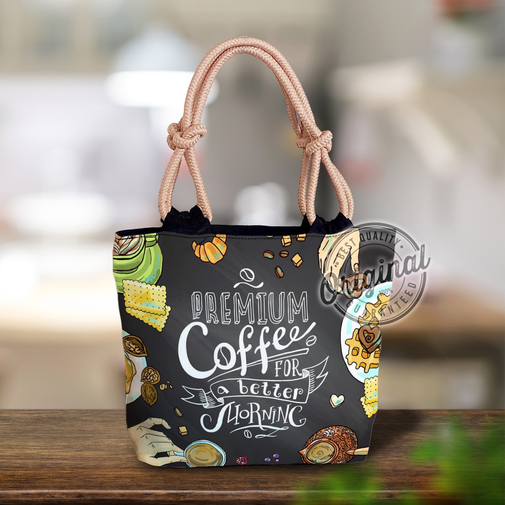 OctBags Totebag Coffee Kanvas Tebal Tali Sumbu Size Besar Varian Warna