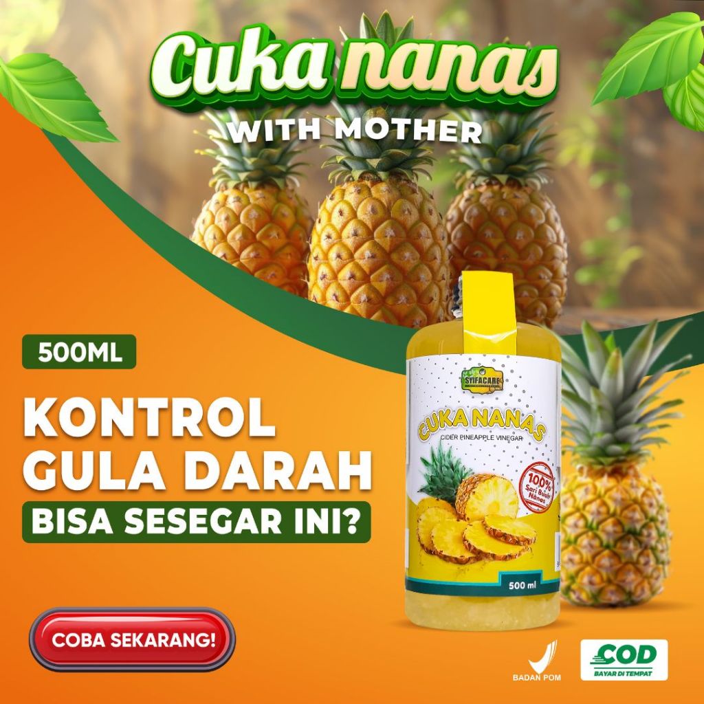 

Cuka Nanas Syifacare 500 ml Murni Fermentasi Organik Membantu Menormalkan Gula Darah Kolesterol BPOM