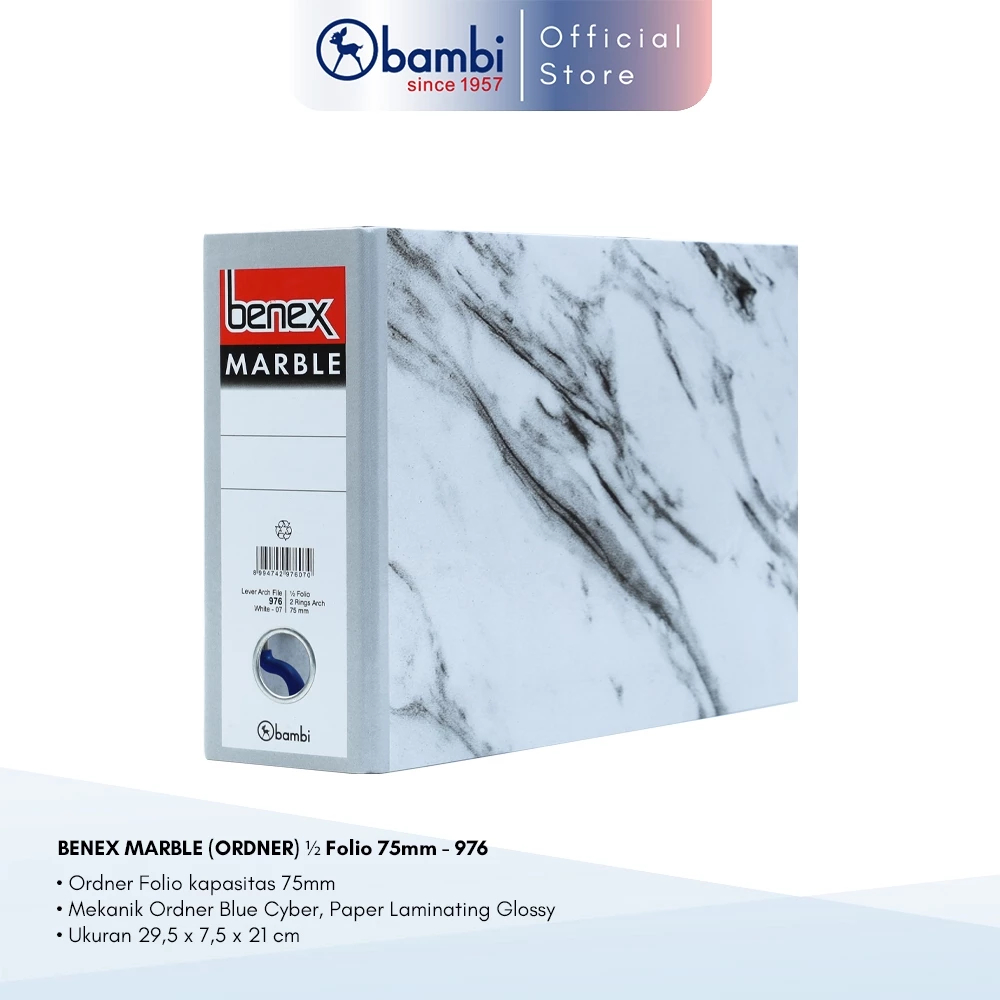 

Benex Ordner Voucher JUMBO SIZE 75 mm PVC Lever Arch File kode 976