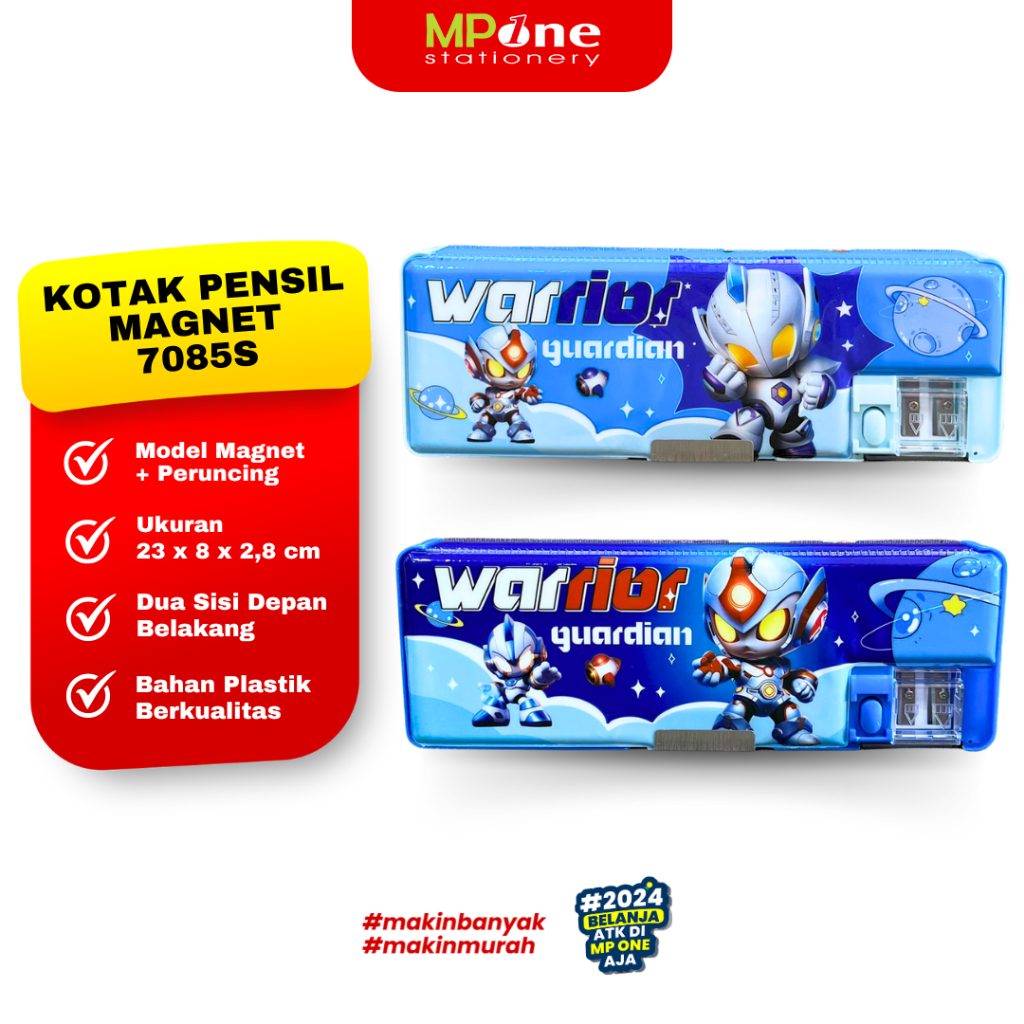 

Kotak Pensil Magnet + Peruncing Motif Warior 7085SH / Pensil Case Magnet Karakter Lucu