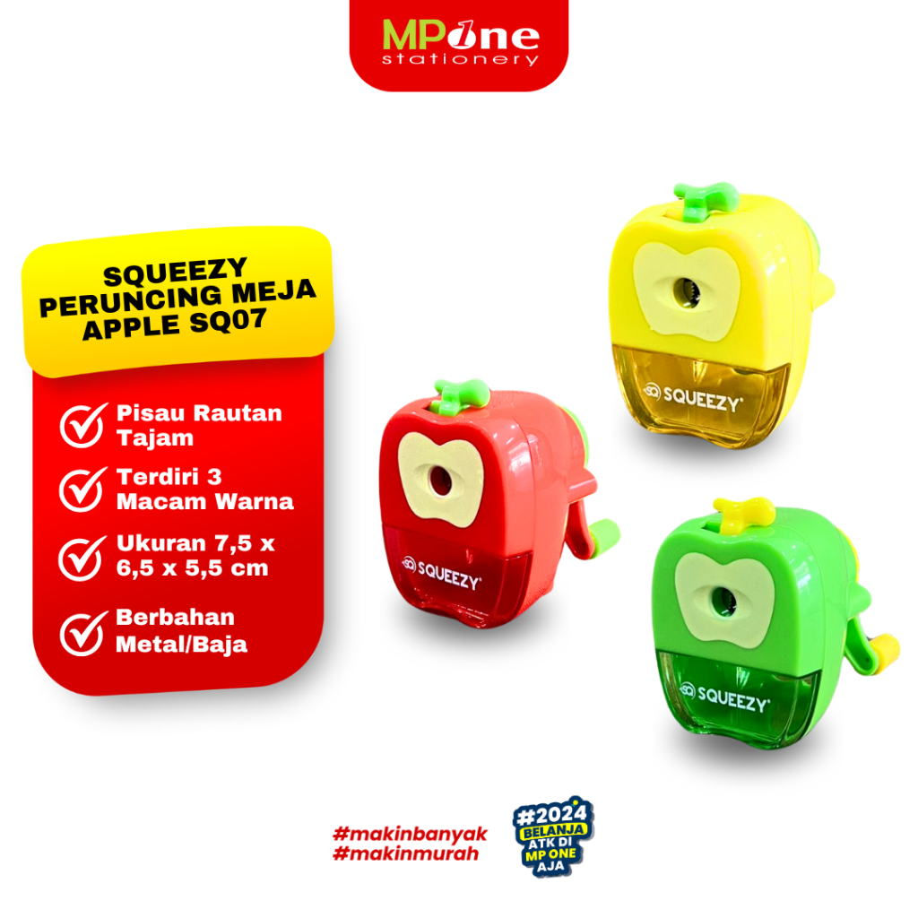 

Squeezy Peruncing Meja Putar Bentuk Apple SQ07 / Rautan Meja Anak Lucu Squeezy SQ07