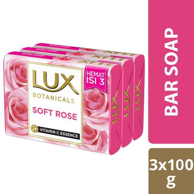 Lux Botanicals Sabun Batang Multipack Soft Rose 3X100G