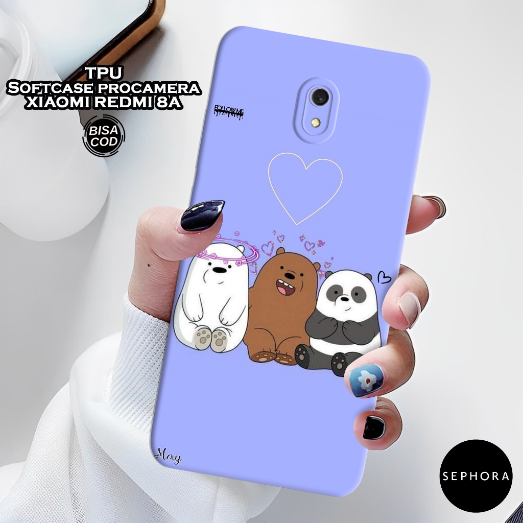 Case Xiaomi Redmi 8A Terbaru - Fashion Case Panda Bear - Softcase Xiaomi Redmi 8A  - Case Pro Camera