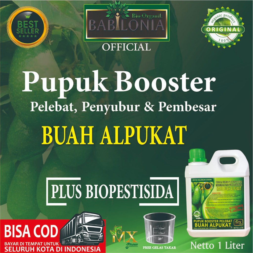 Booster Pupuk Organik Cair Pelebat Penyubur Alpukat 1 Liter / Booster Buah Alpukat