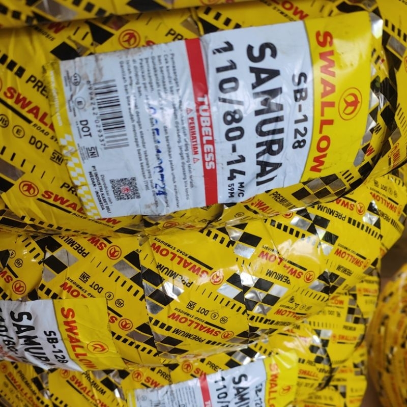 ban luar swallow tubeless 110/80-14 samurai sb128